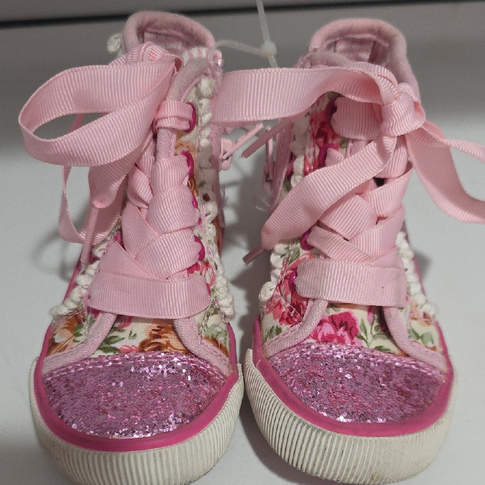 Maggie & Zoe Pink Striped Sneakers